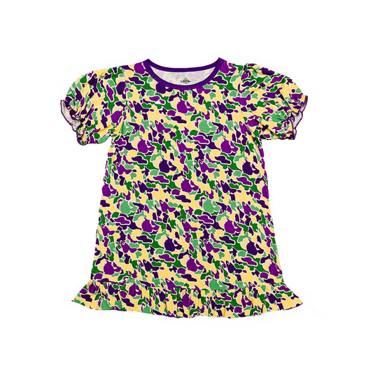 Mardi Gras Camo Bamboo Play Dress