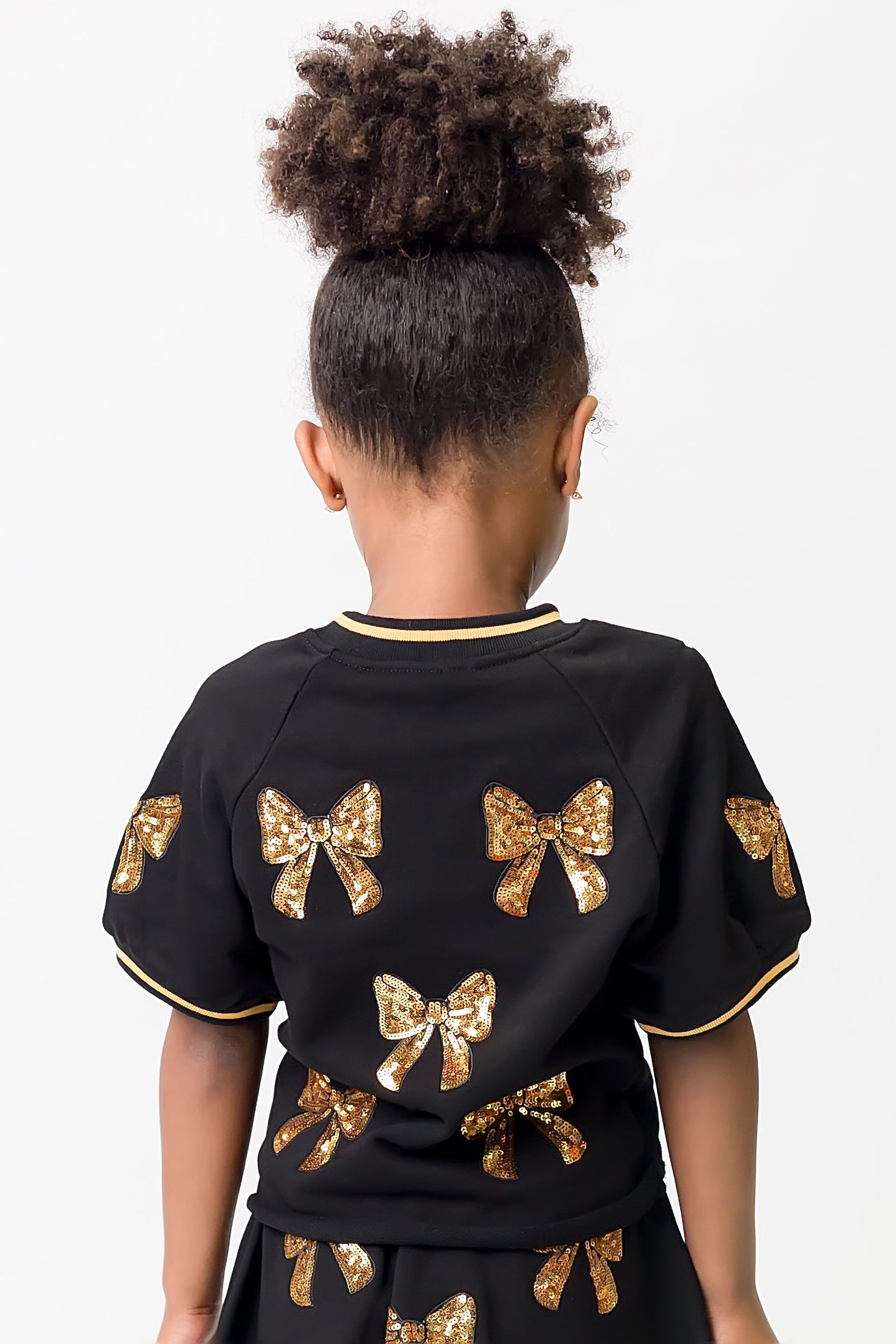 Black and Gold Bows Top