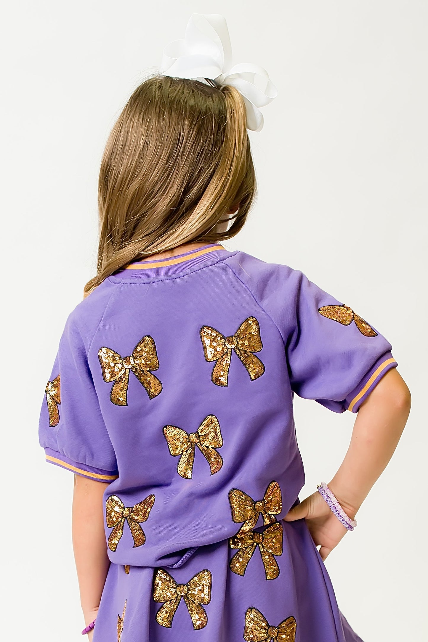 Purple and Gold Bows Top