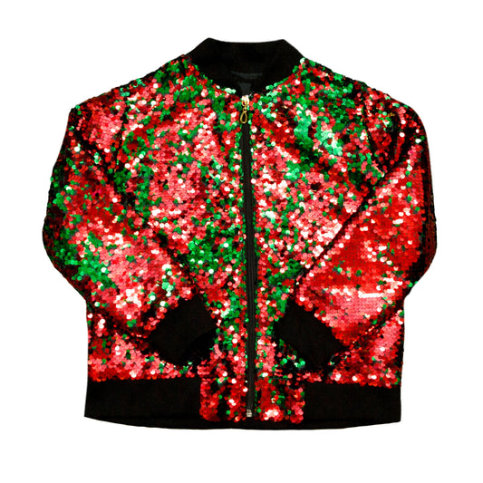 Red And Green Sequin Adult Jacket