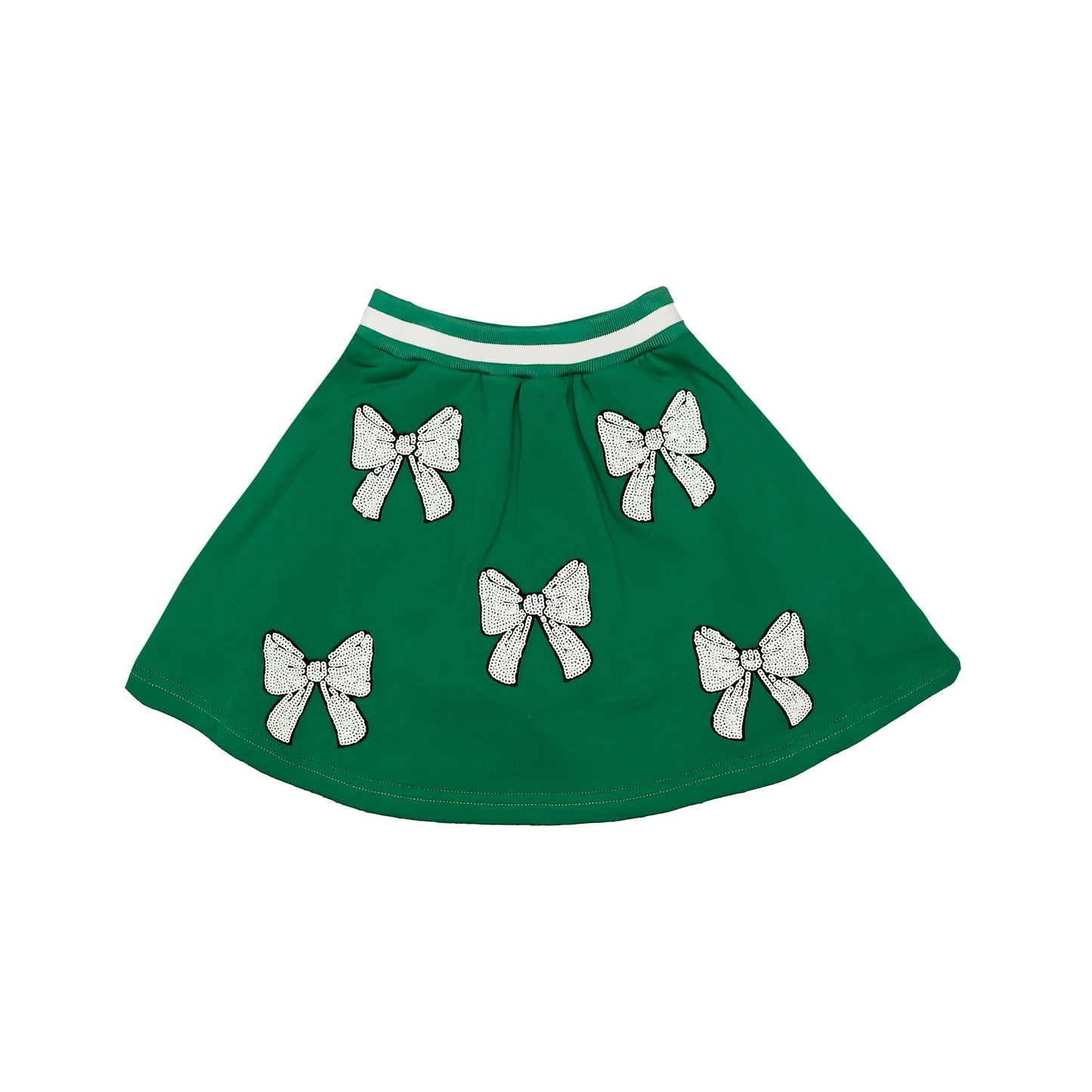Green and White Bows Skort