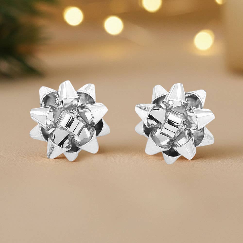 Christmas Gift Bow Stud Earrings