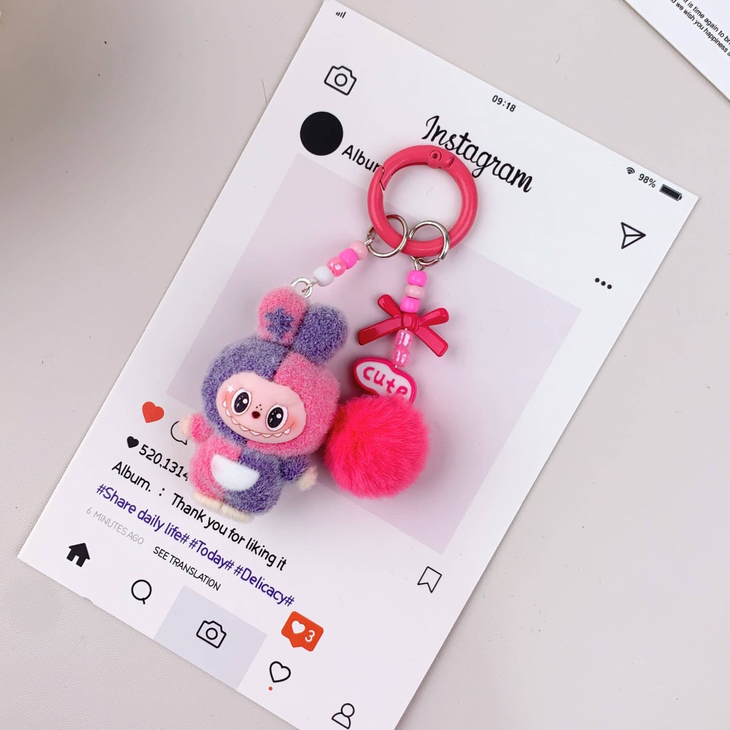 Labu Hot-Selling Cute Bunny Keychain  holiday gifts