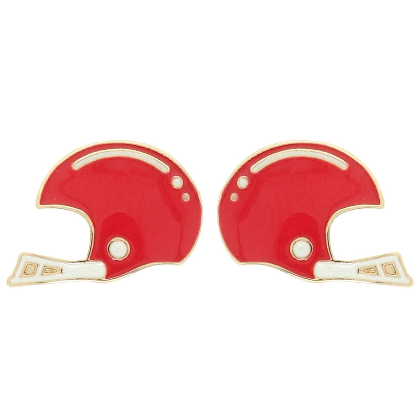 Game Day Style Enamel Football Helmet Stud Earrings