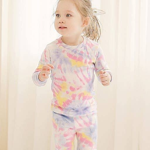 Tie Dye Blue Pink Yellow Long Sleeve PJs