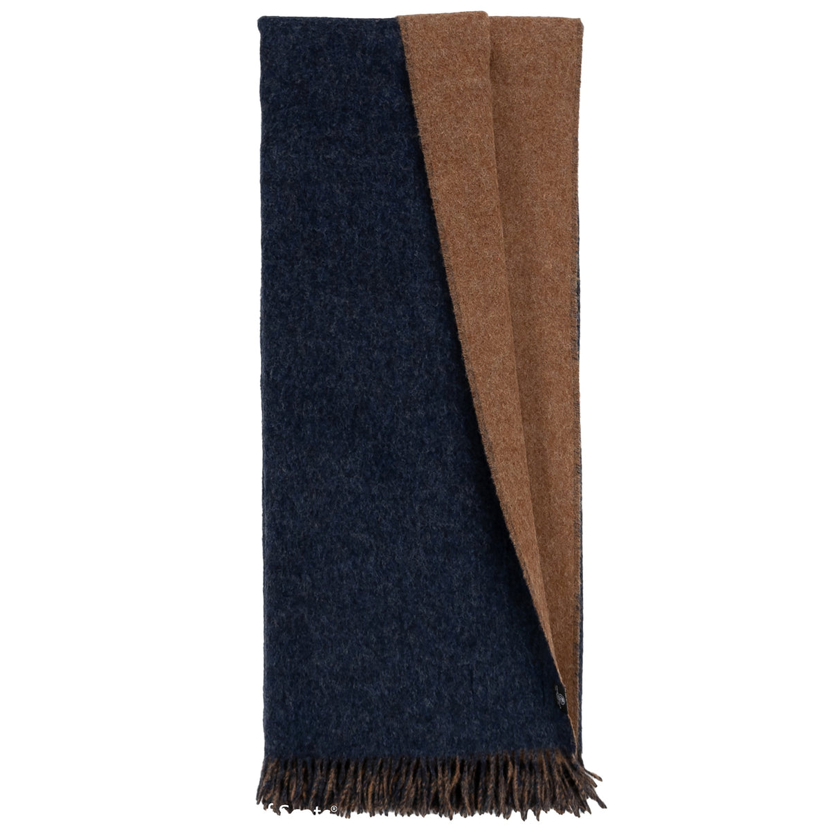 Highland Tweeds Reversible Double Cloth Throw - Charcoal/Camel