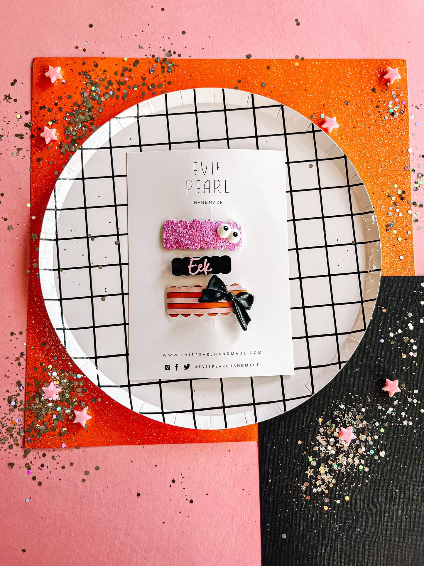Eyes|Eek|Black Bow Clip Set