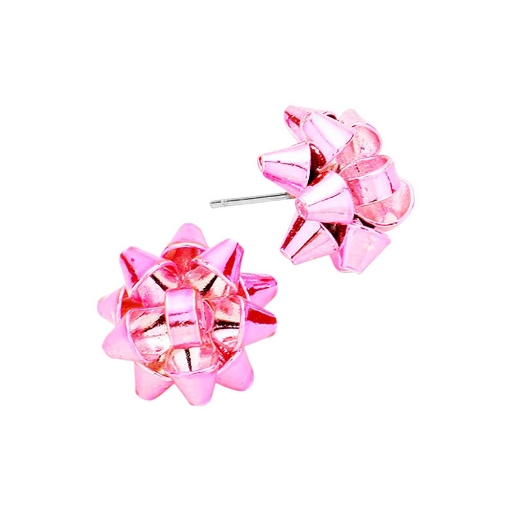 Christmas Gift Bow Stud Earrings