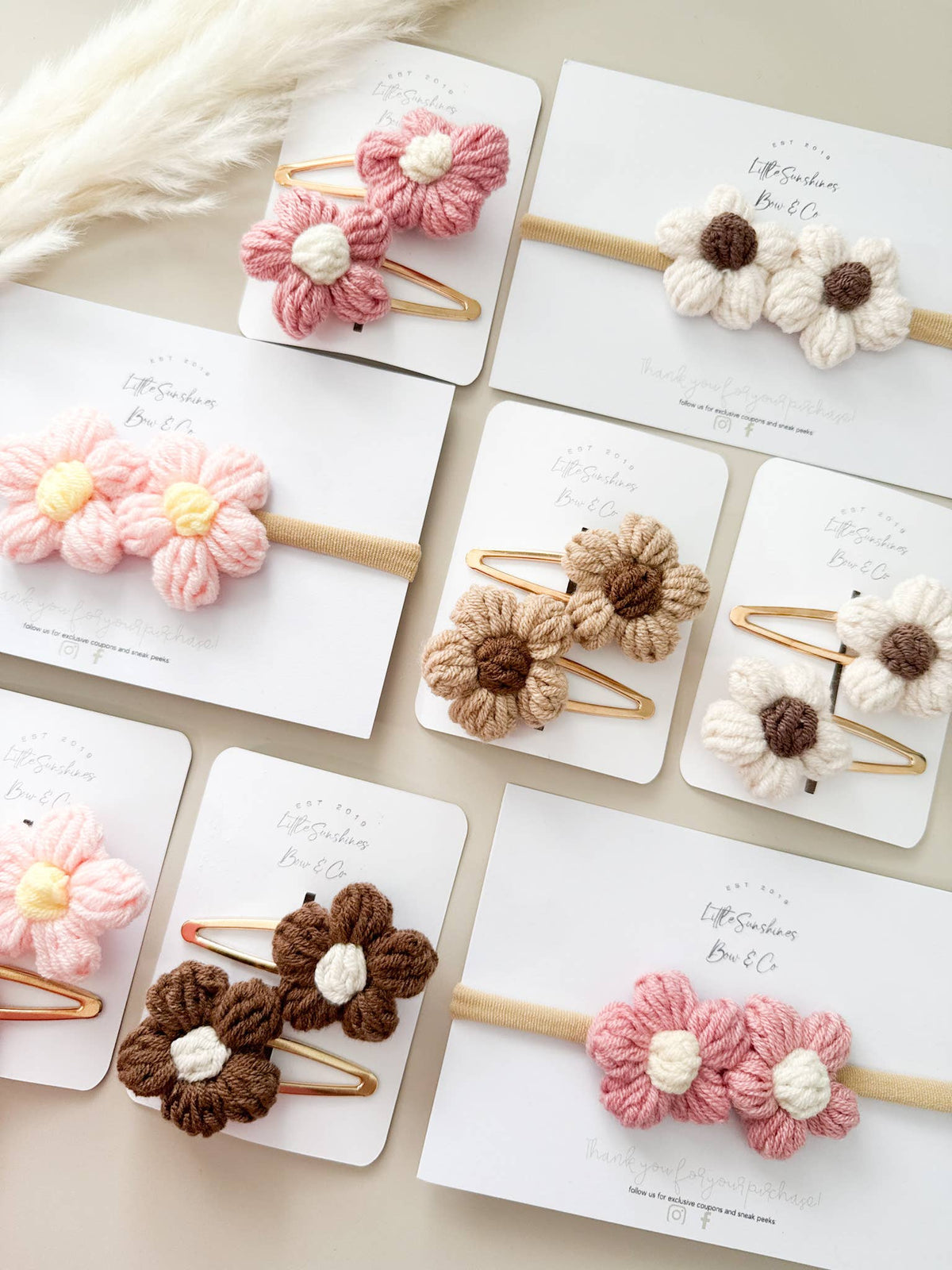 Crochet Flowers Hair Clips & Headbands