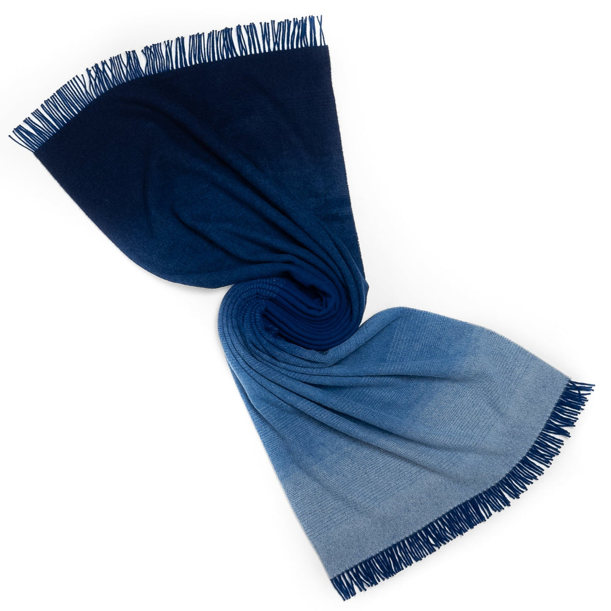 Whisper Ombre Merino Throw in Deep Water