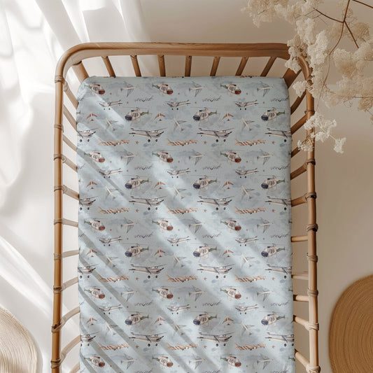 Plane & Simple (Airplanes) Crib Sheet BDLJ