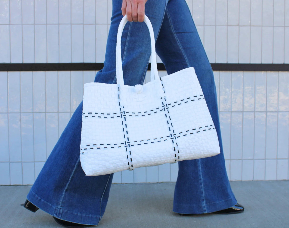 The Midi Piper Handwoven Tote · Recycled Plastic
