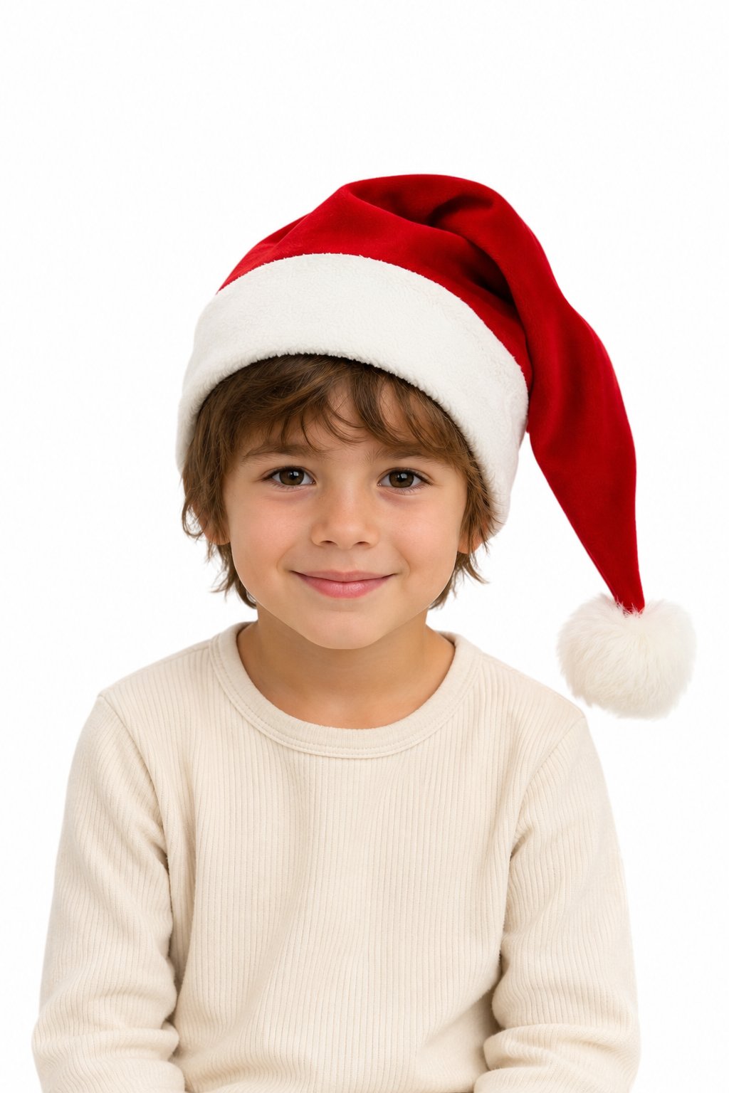 No Plastic Family Santa Hat | Organic Cotton, Hemp, and Fur