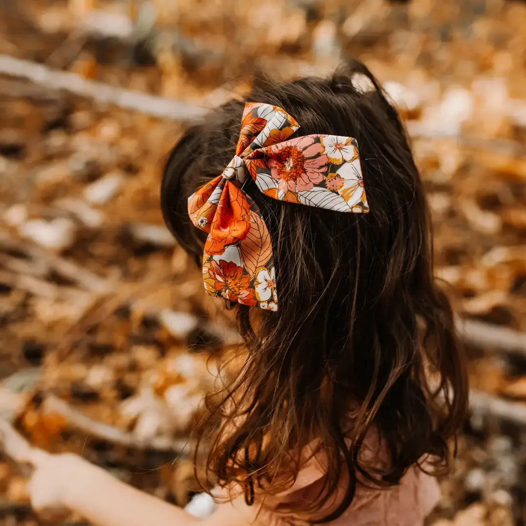 Orange Ghosts Halloween Sailor Bow