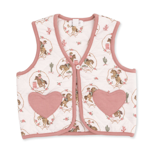 Cowgirl Cameos - Quilted Vest with Heart Pockets
