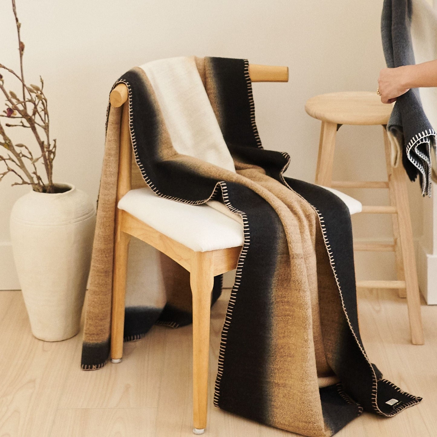 Handwoven Brown Siro Soft Merino Throw Blanket