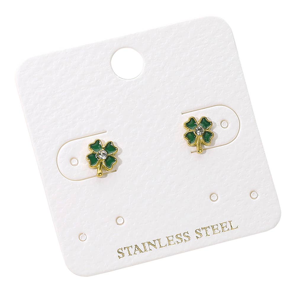 Stainless Steel Clover Stud Earrings