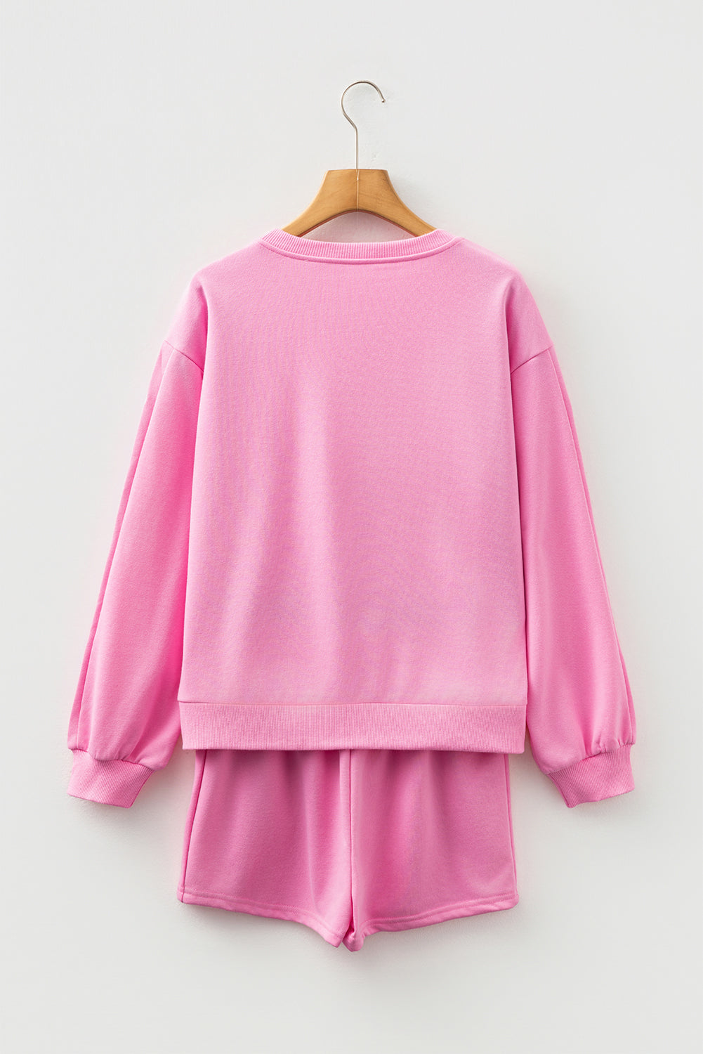 Bow Embroidered Pullover and Shorts Set