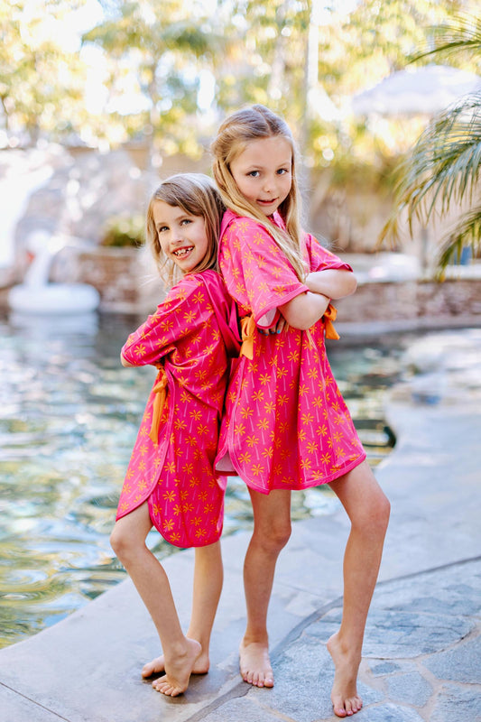 Palm Tree Hooded Beach Poncho