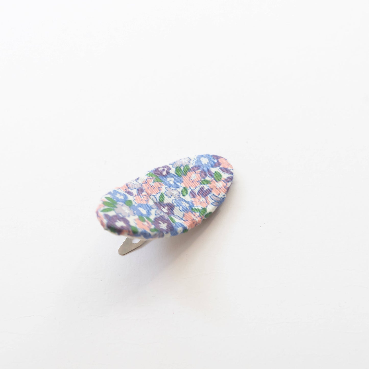 Oval Embroidered Floral Snap Hair Clips | Dusty Purple