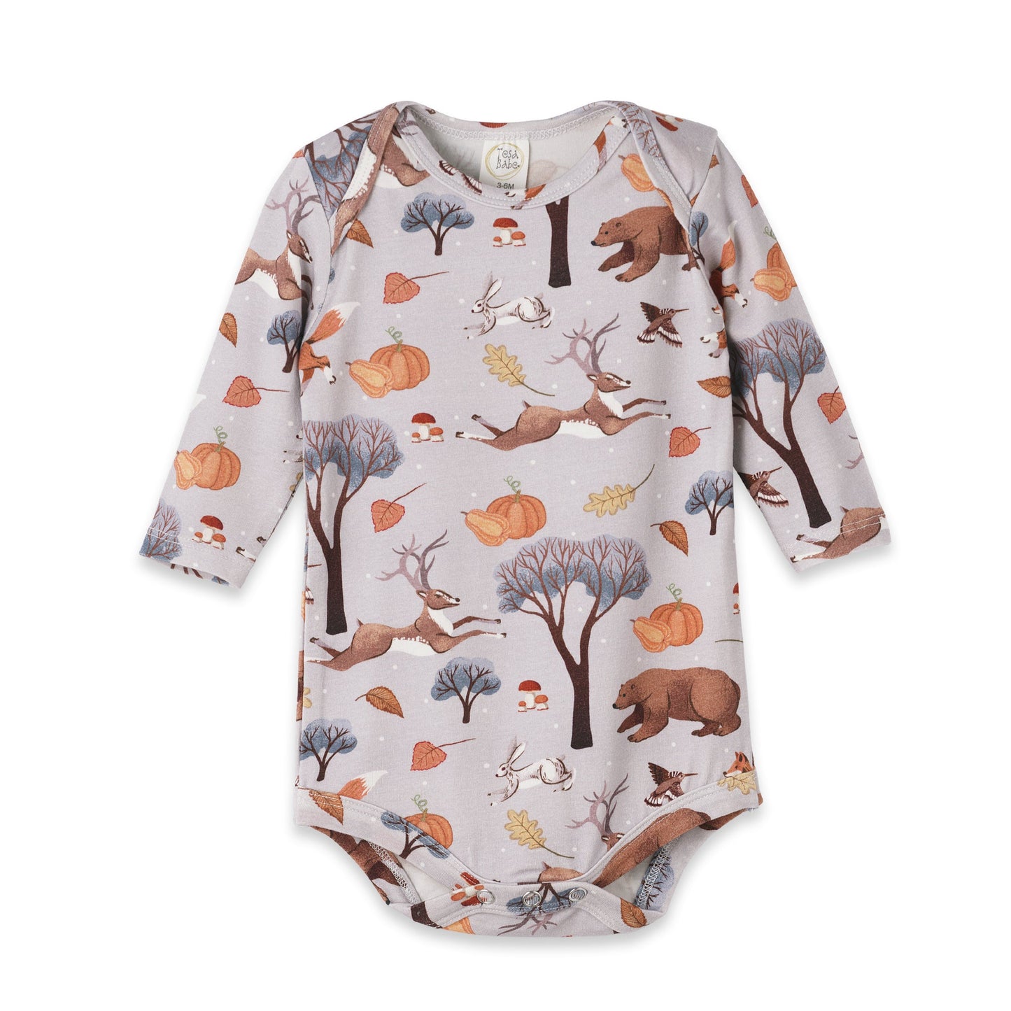 Forest Frolic Baby Bodysuit - Bamboo Autumn