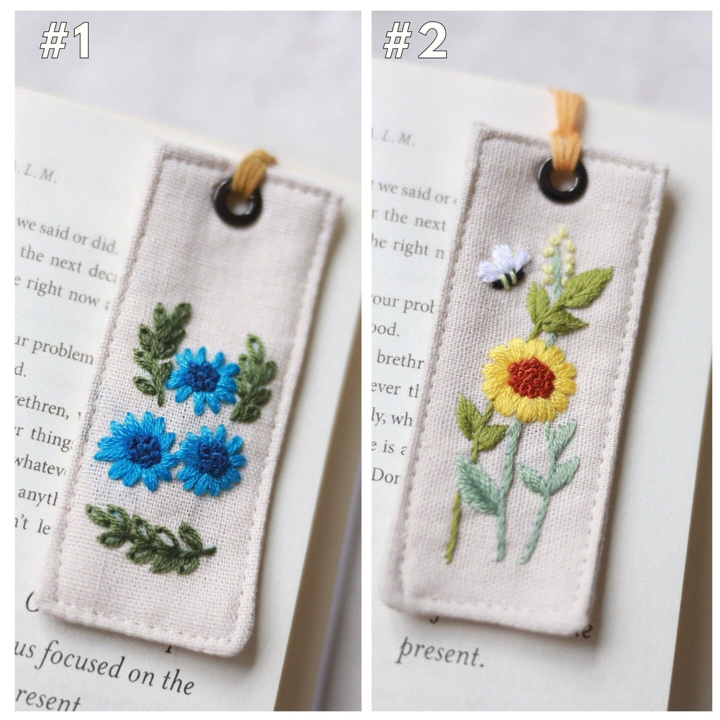 Hand Embroidered Bookmark