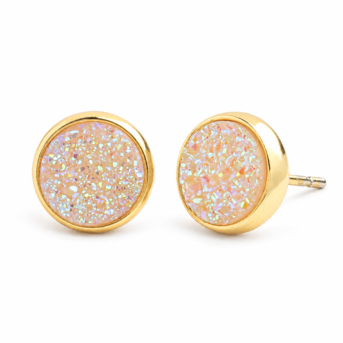 Brittany White Agate Stud Earrings