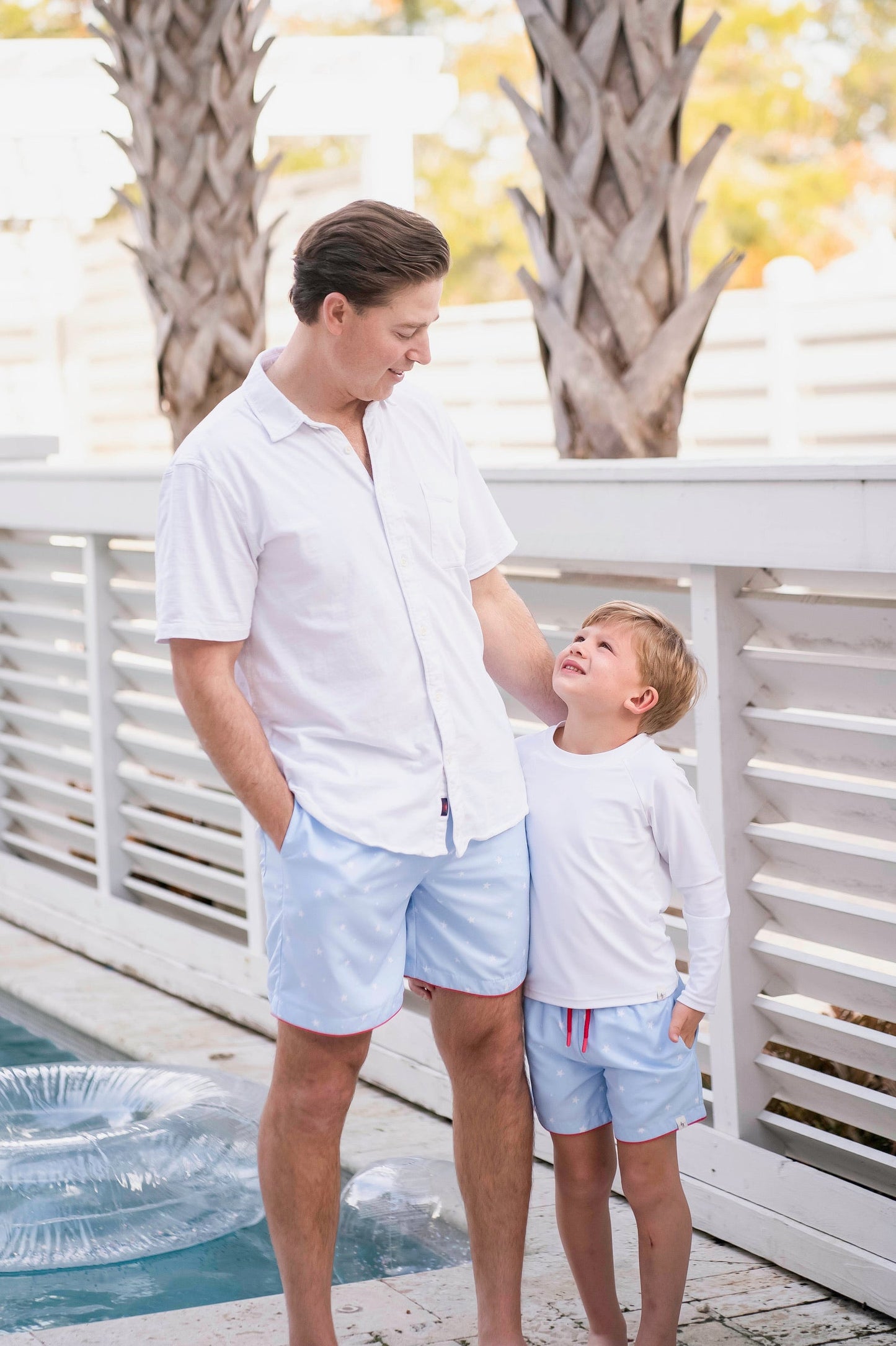 Men's Blue Star Swim Shorts