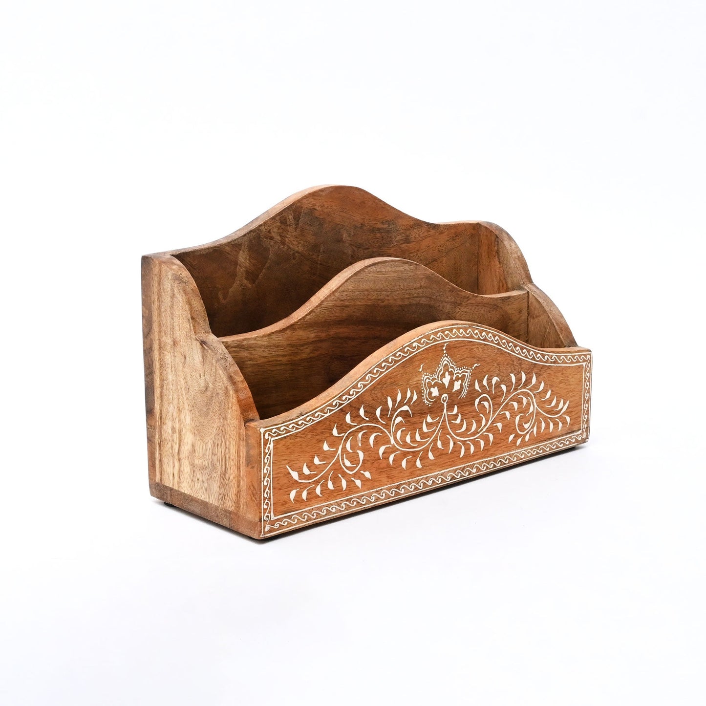 Desk Organiser | Handmade | Mango Wood | Natural