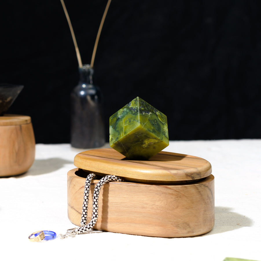 Oval Jewel Box - Serpentine