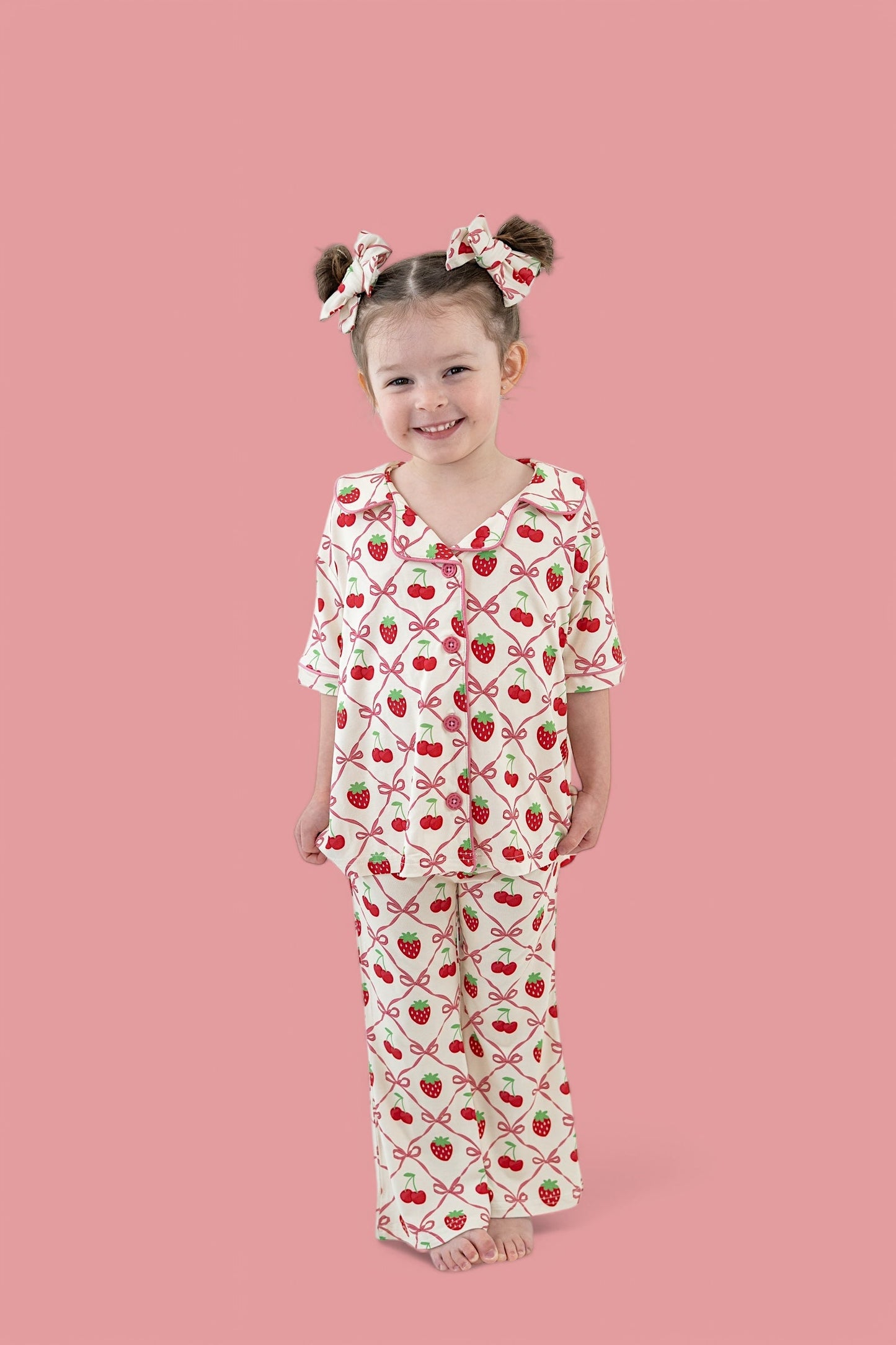 CHERRY BOW BERRY DREAM GIRL'S FLARE SET