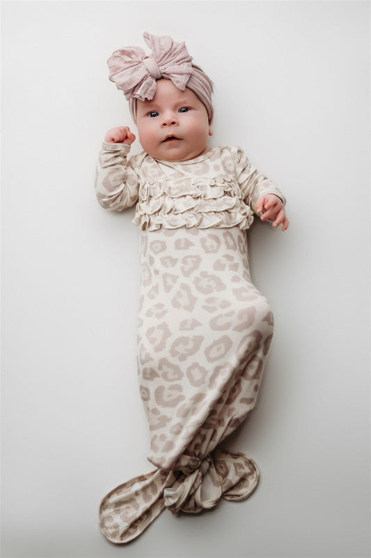 Natural Leopard Knot Gown