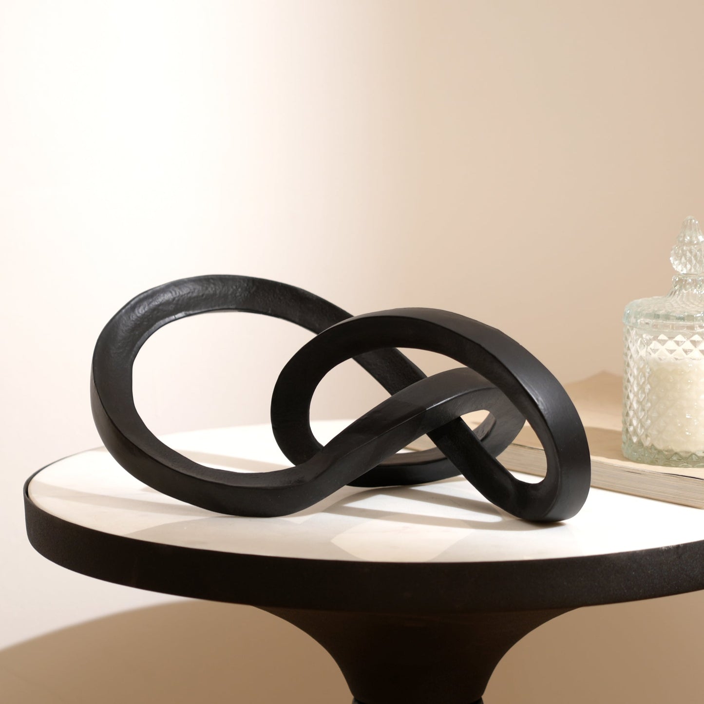 Abstract  Interlinked Sculpture | Black Modern Art Décor