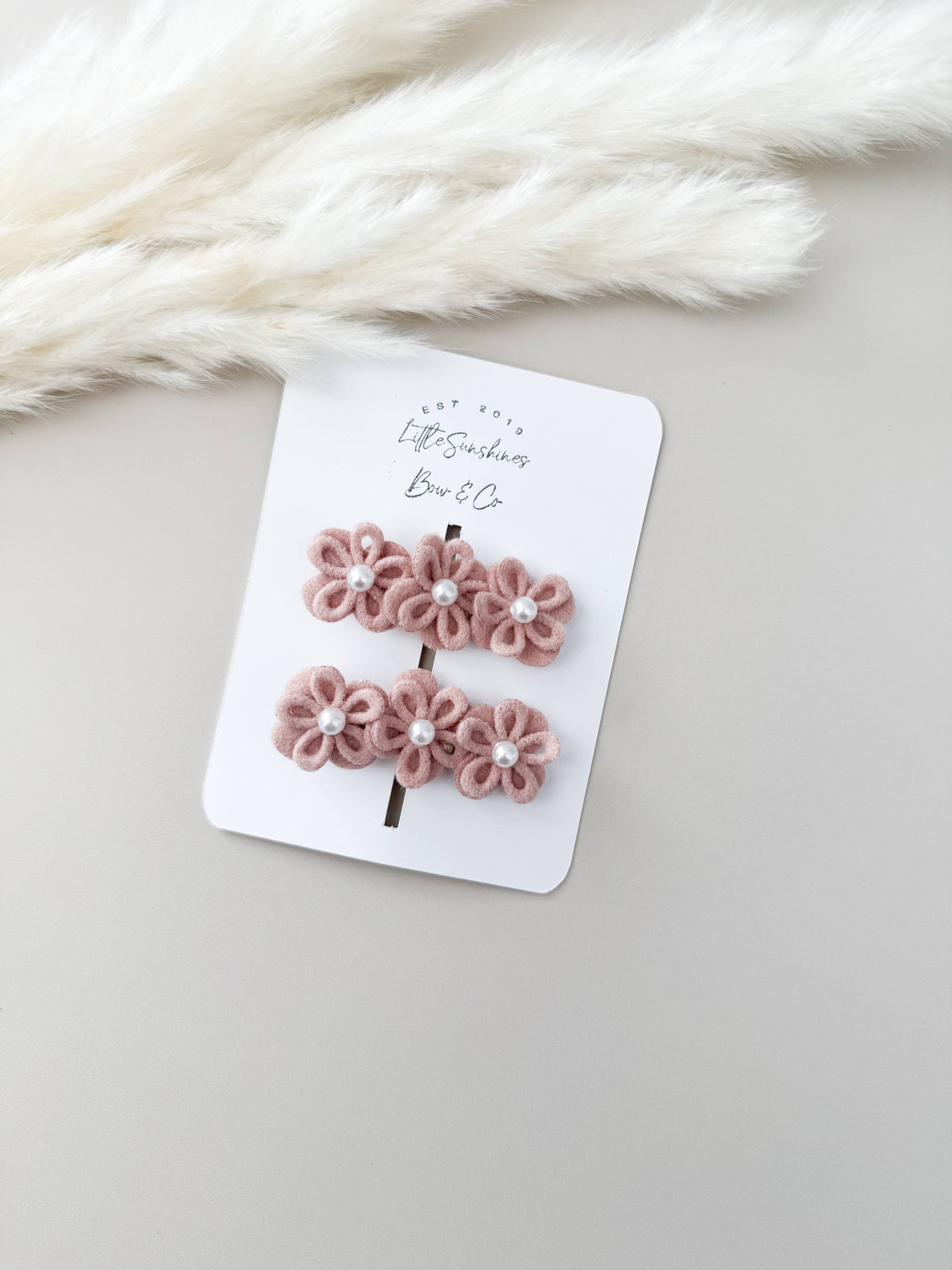 Pearl Flower Hair Clips & Nylon Headband