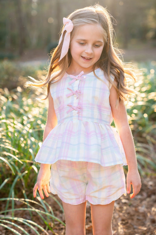 Taffy Plaid Shorts Set