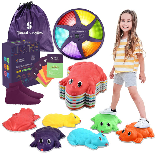Frog Stepping Stones – Deluxe 6-Piece Set with Bonus Game
