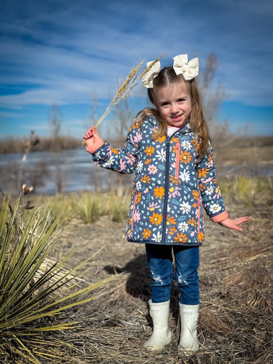 flowers lightweight puffy jacket