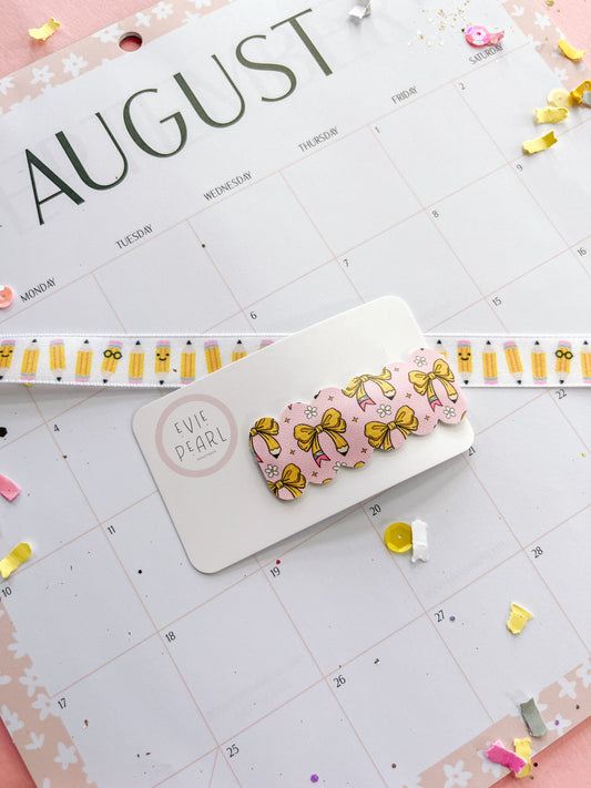 Pencil Bow Single Snap Clip