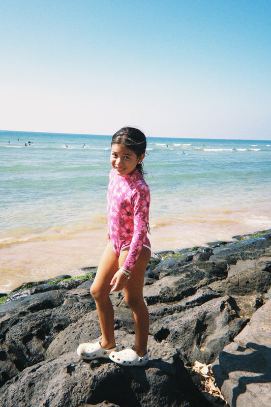 Lola One Piece Kids Swimsuit - Hibiscus Hunny- flawed