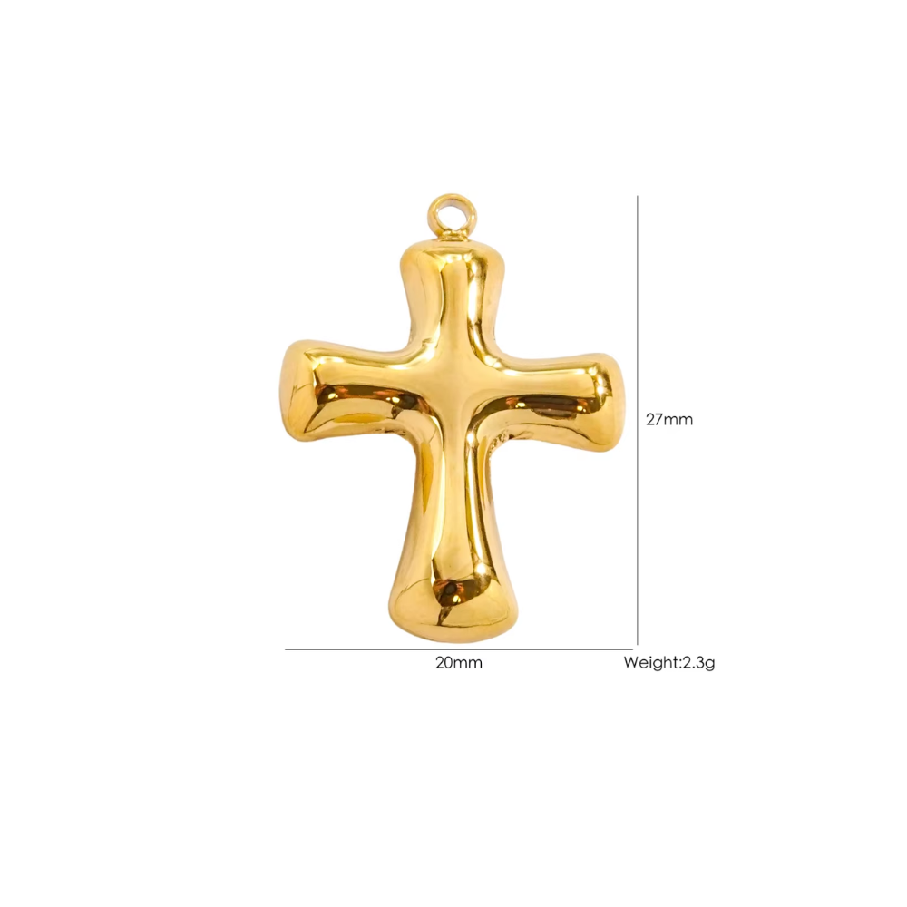 Curved Cross Charm