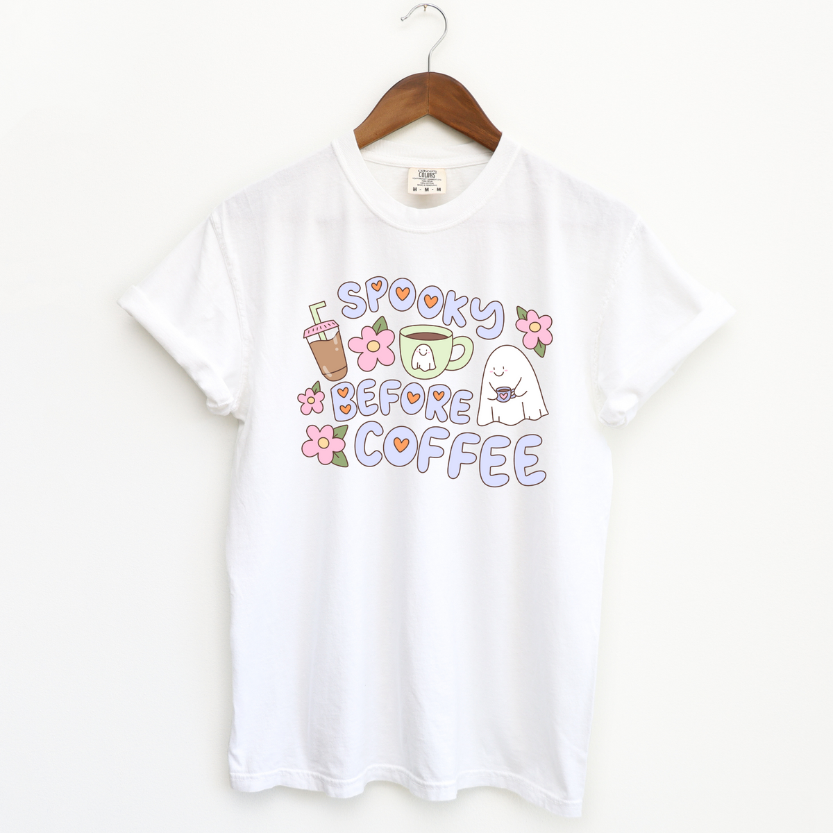 Spooky Before Coffee Oversized Adult Tee