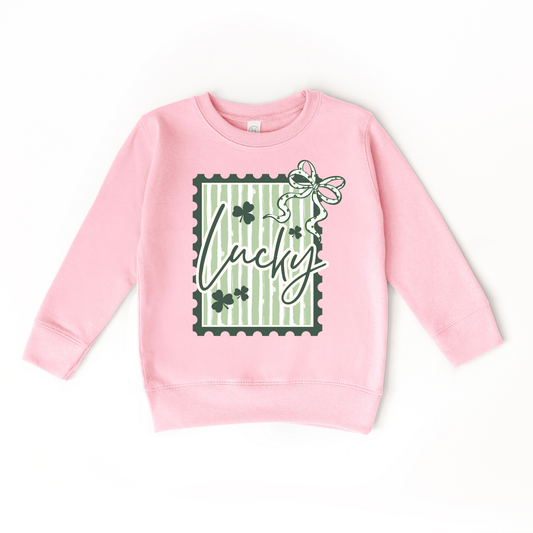 Lucky Stamp Bow Sweatshirt