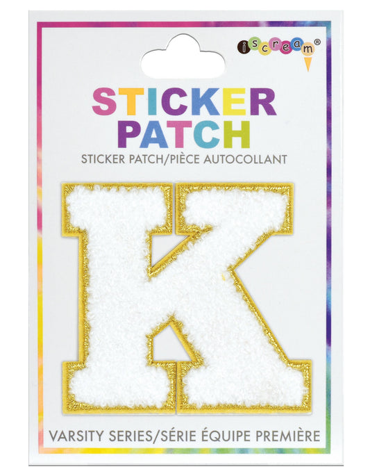 K White Varsity Letter Sticker Patch