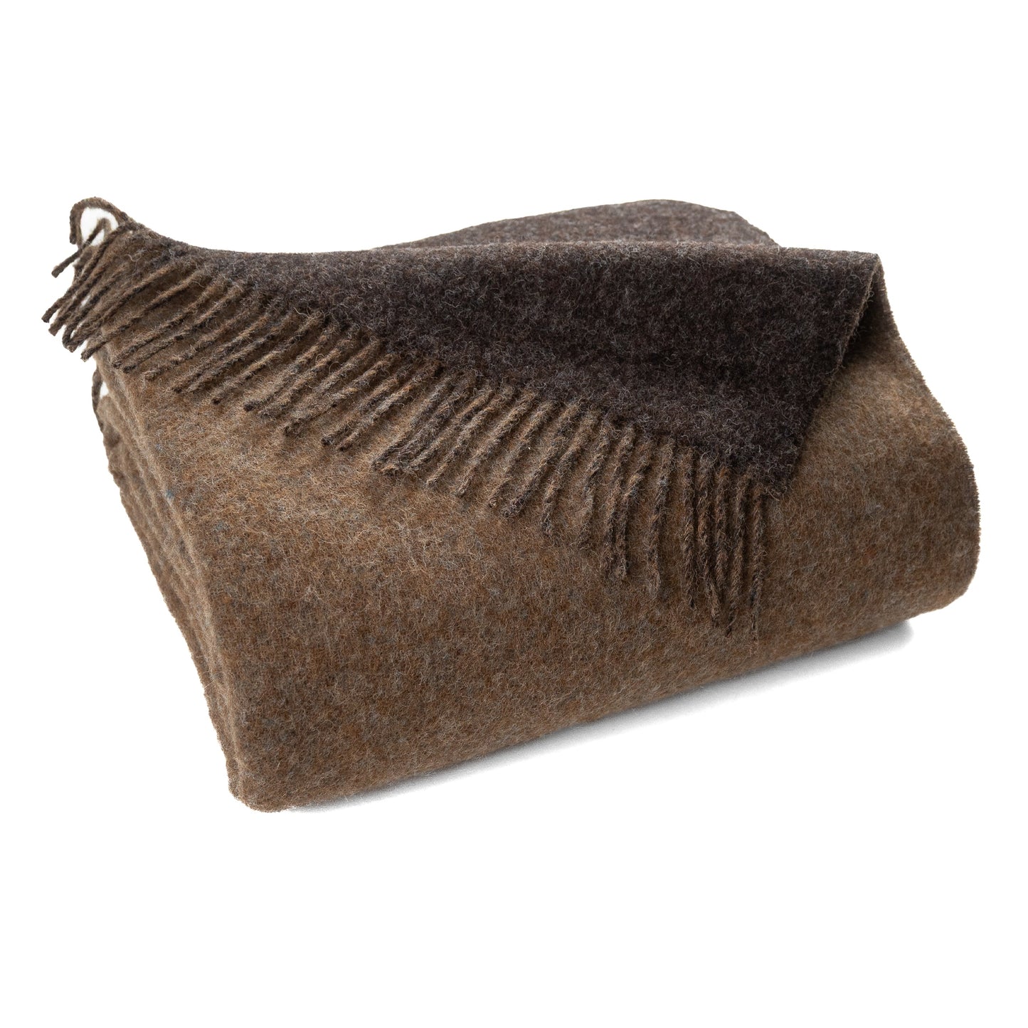 Highland Tweeds Reversible Double Cloth Throw - Mocha/Brown
