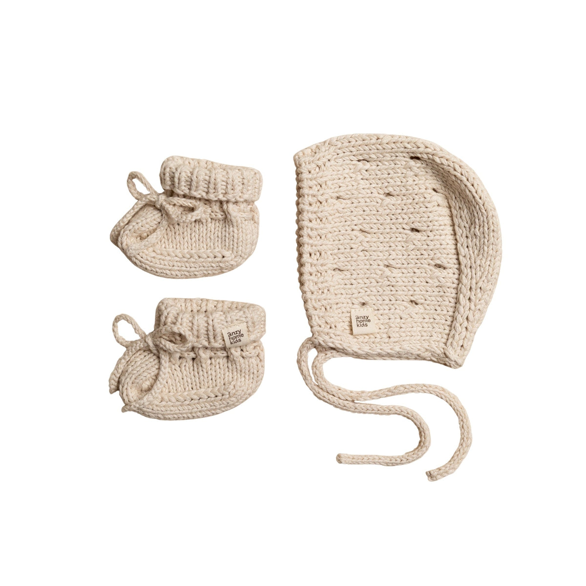 Bonnet & Booties Set Pointelle