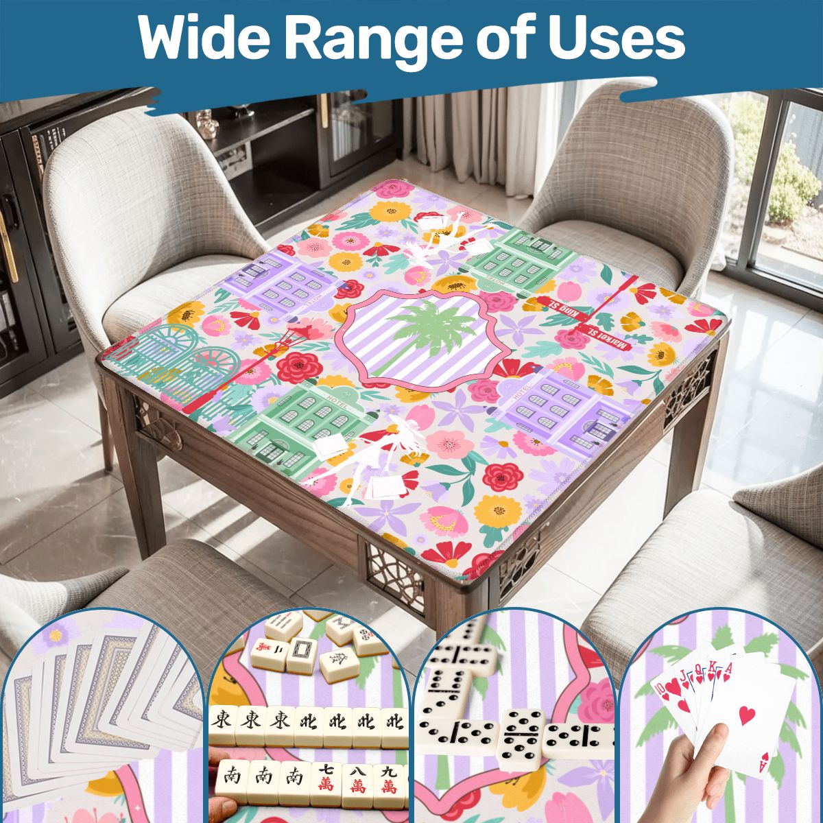 Charleston South Carolina Mahjong Floral Preppy Mahjong Mat