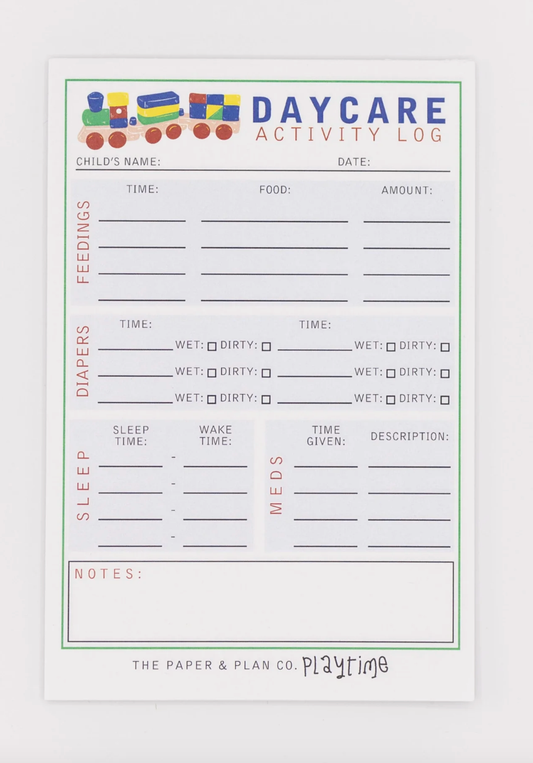 Kids Playtime Pad™ - Daycare Log