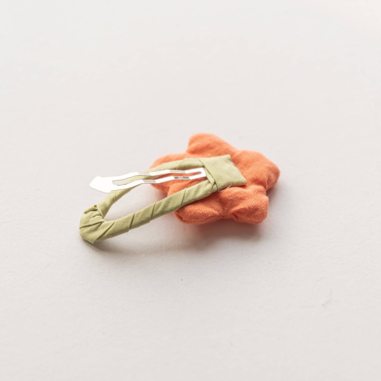 Flower Fabric Snap Hair Clip | Orange