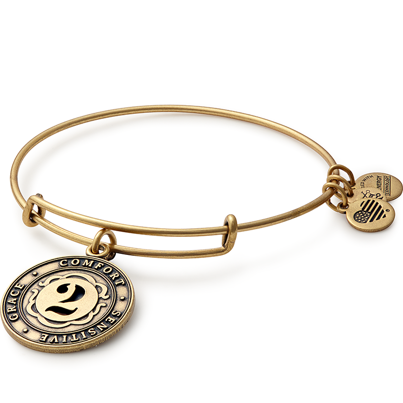 Number 2 Charm Bangle Bracelet | Grace, Comfort, and Sensitive