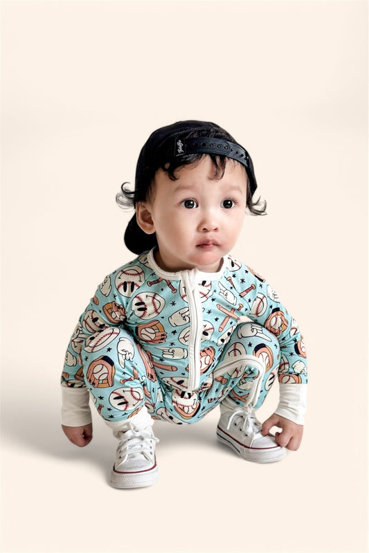 BASEBALL SMILEY DREAM ROMPER
